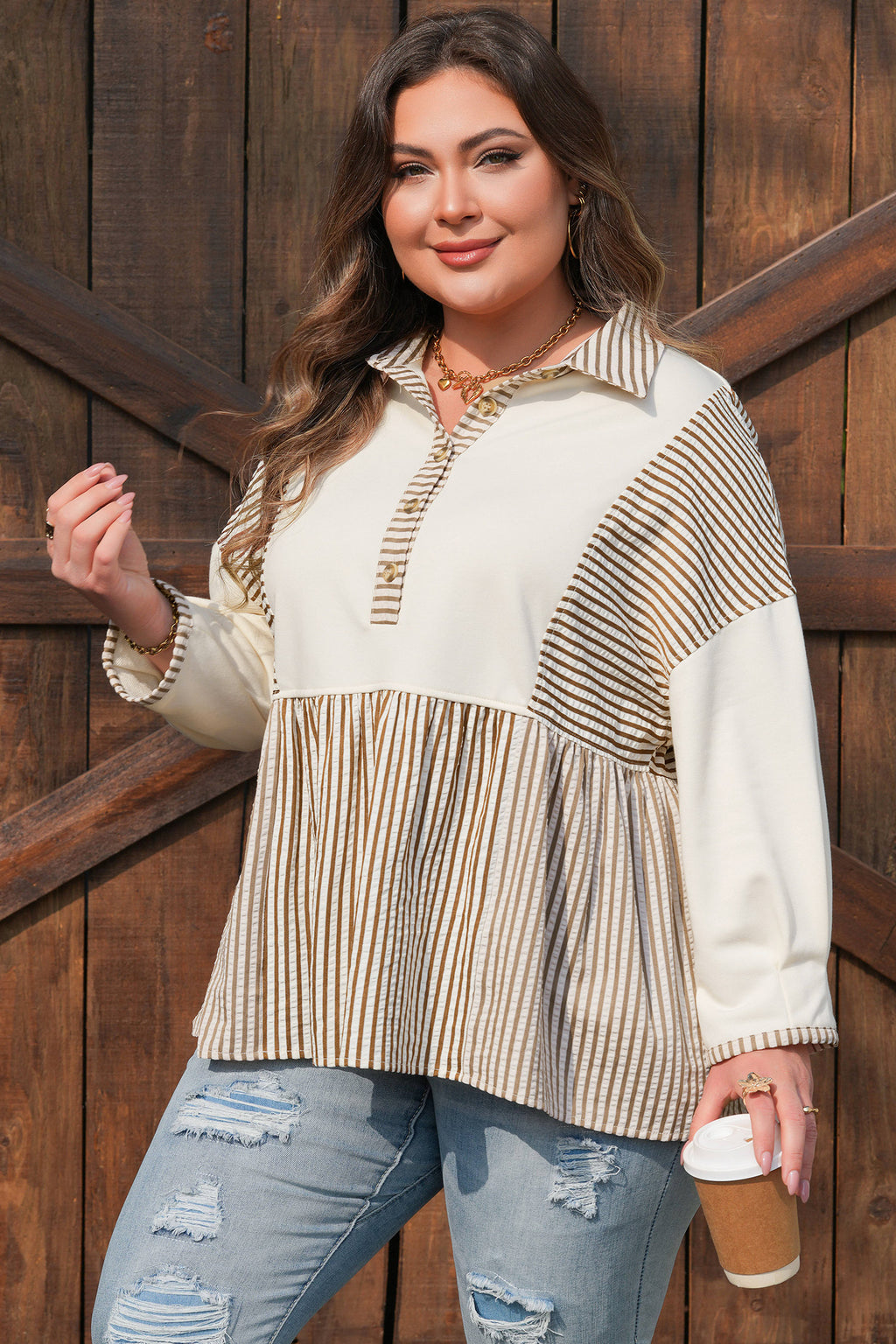 Karli Khaki Blouse