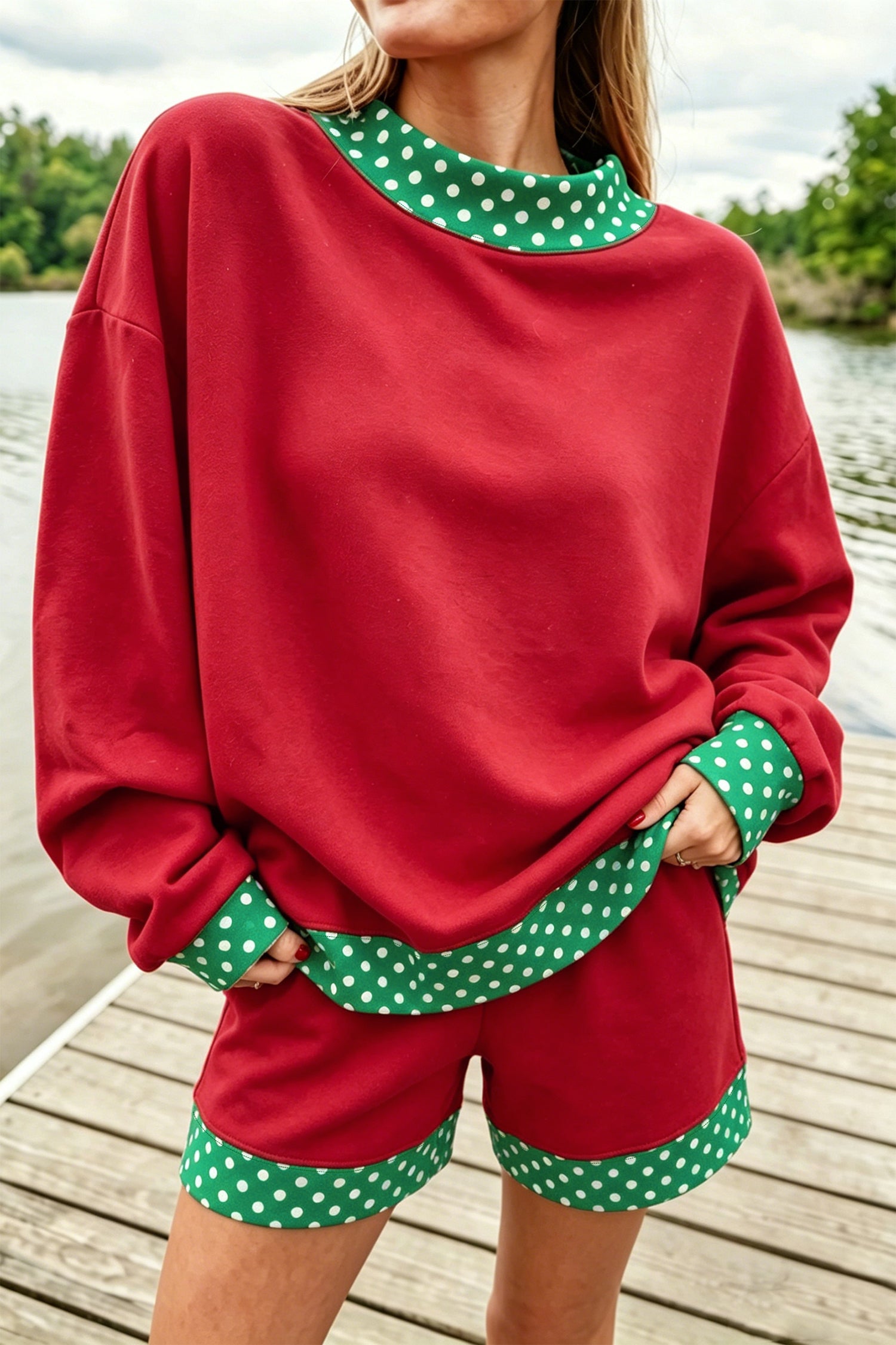 Polka Dot Pullover Set