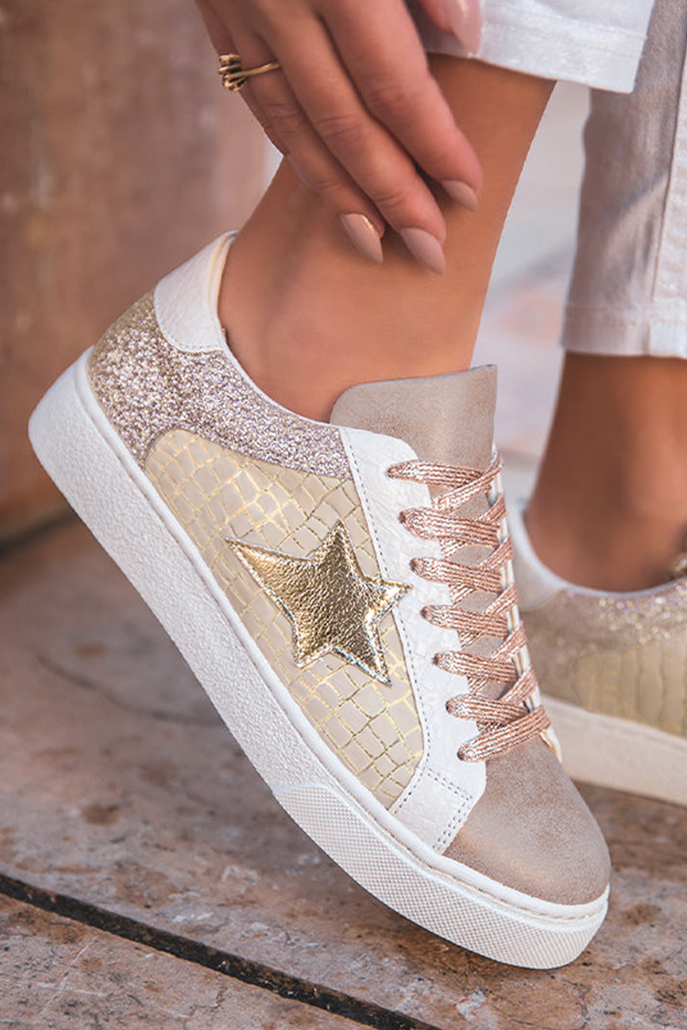 Gold Glitter Sneakers