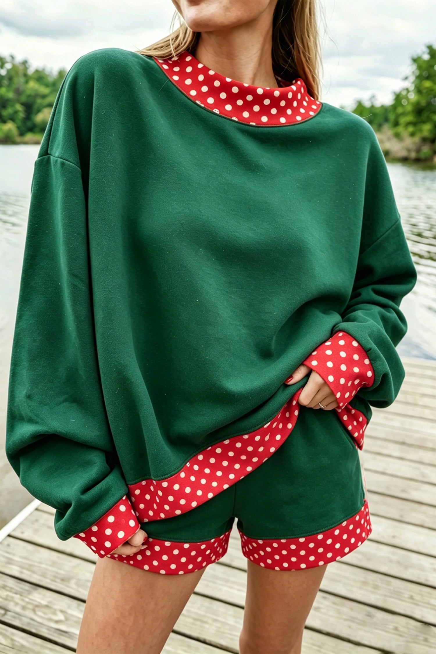 Polka Dot Pullover Set