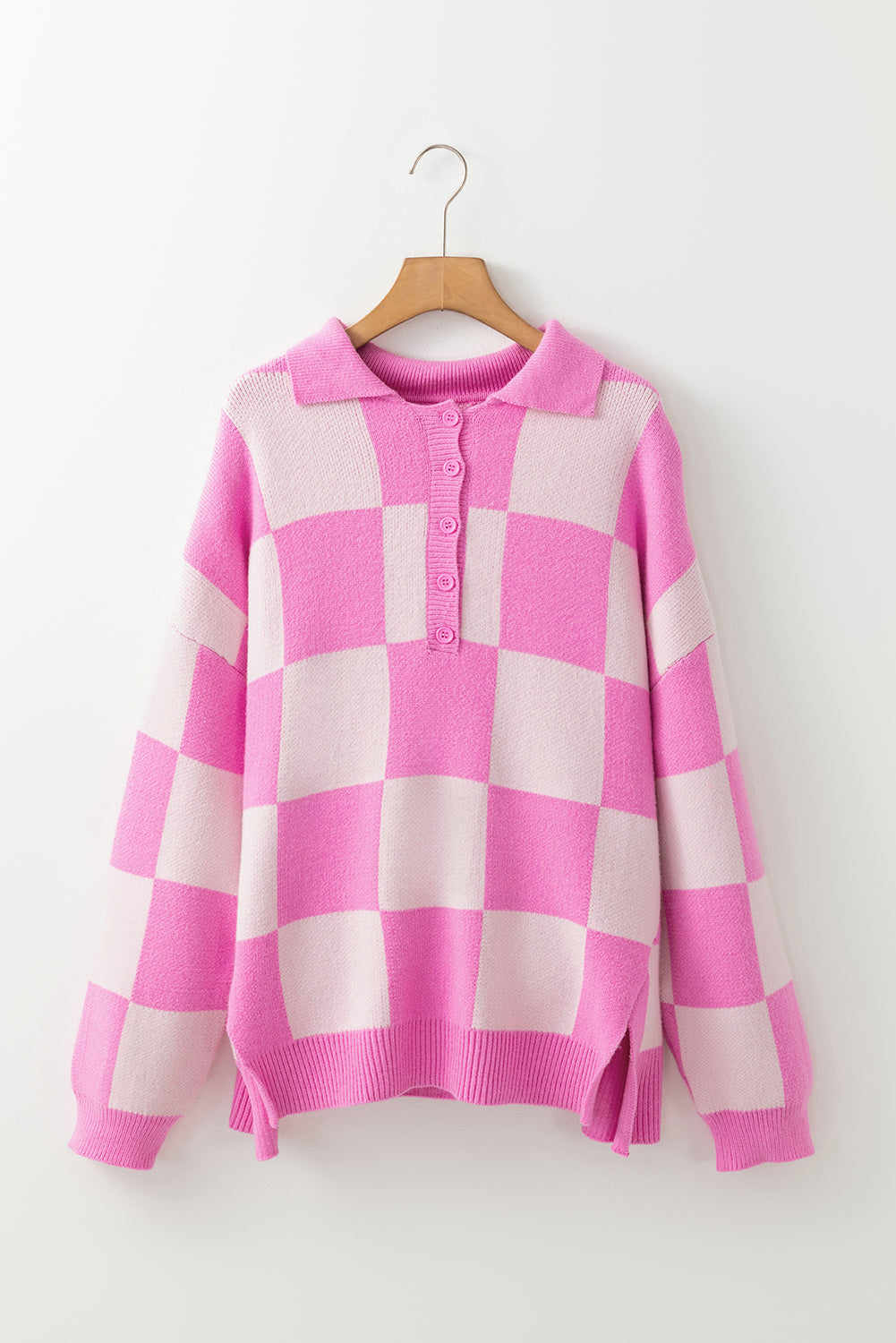 Pink Checkered Sweater