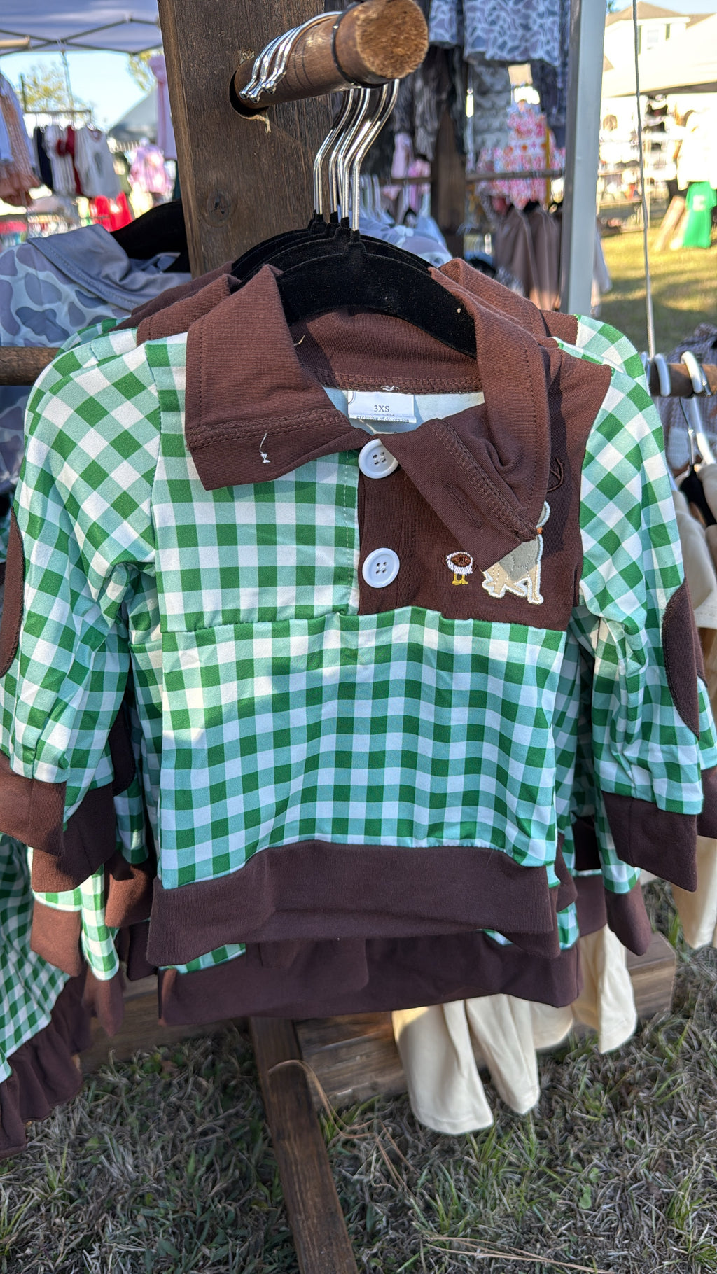Green Gingham Pullovers