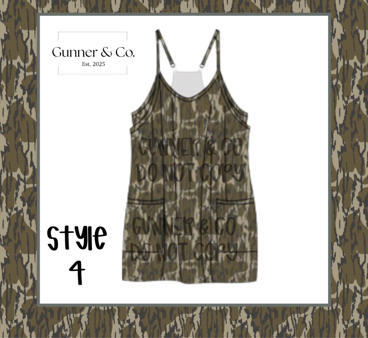 RTS ADULT CAMO DRESS ROMPERS