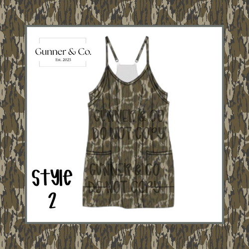 ADULT CAMO DRESS ROMPERS