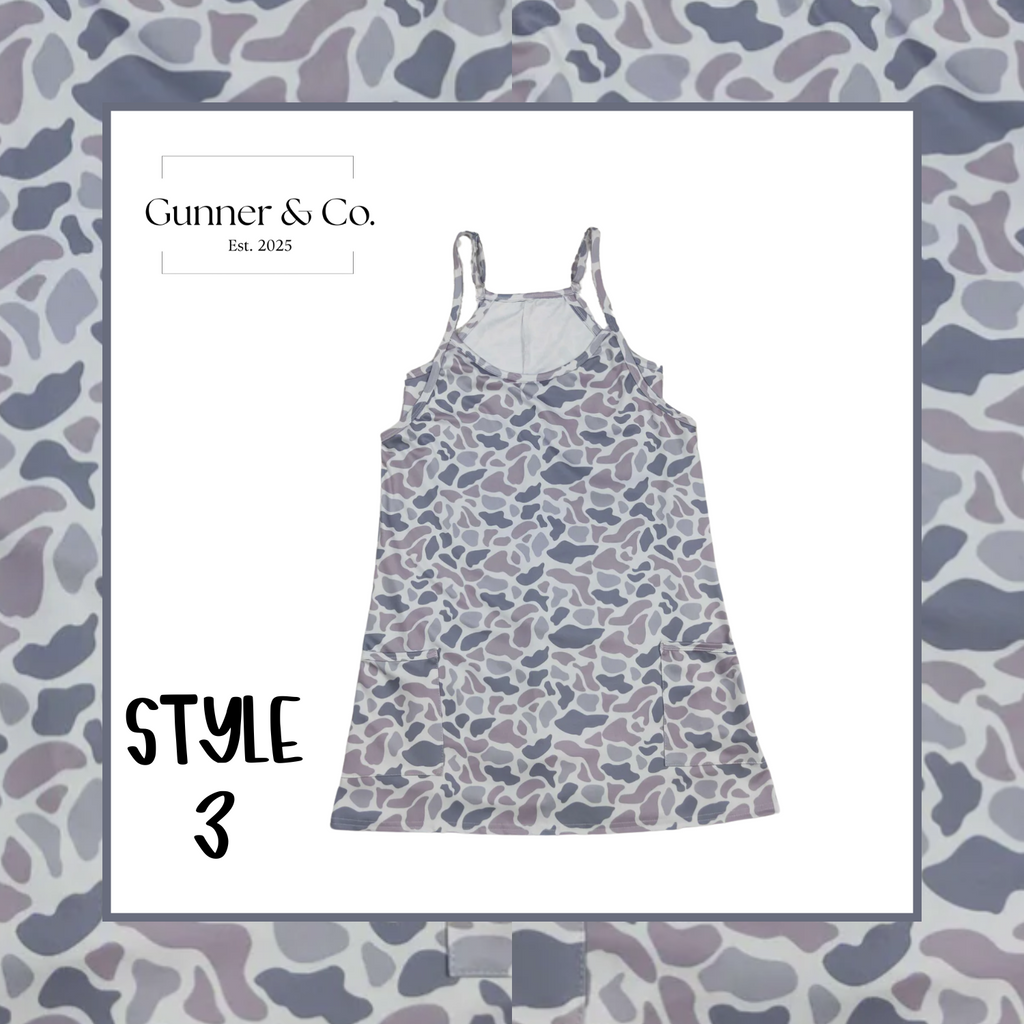 ADULT CAMO DRESS ROMPERS