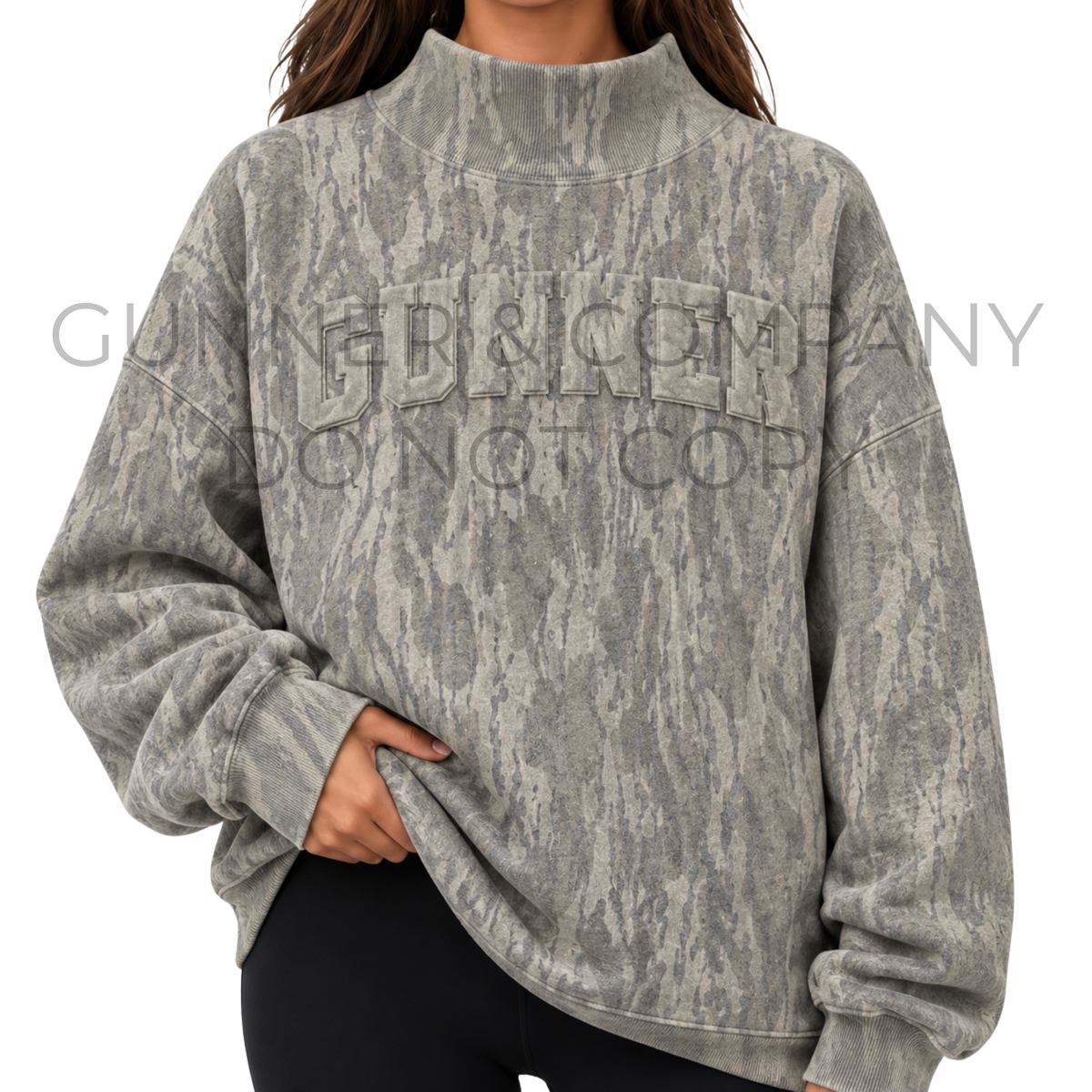 Gunner & Co Camo Mock Necks Applique