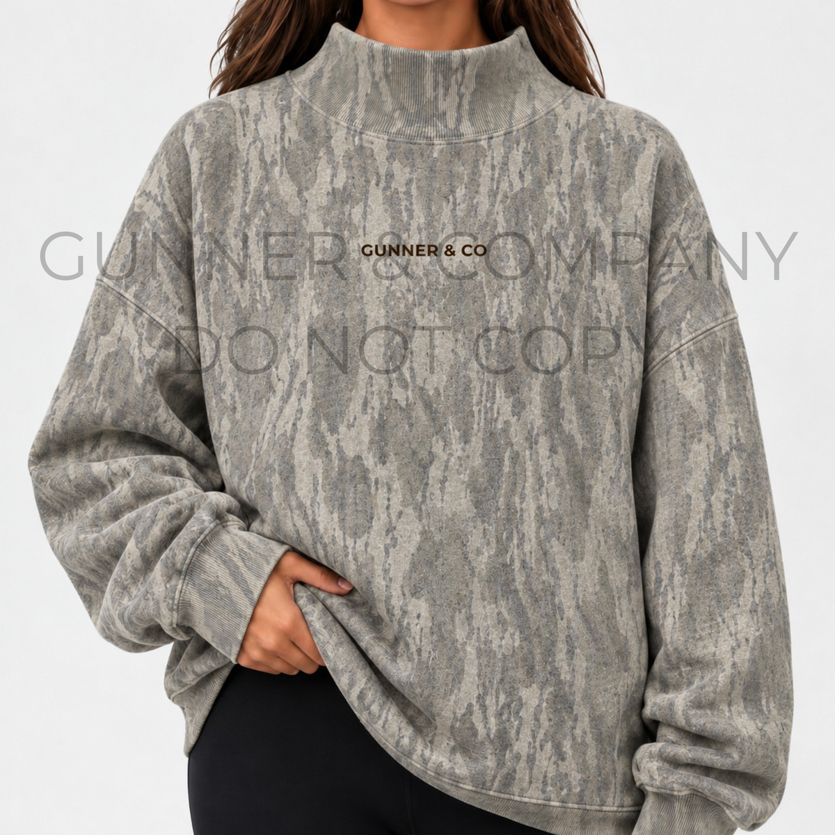 Gunner & Co Camo Mock Necks Embroidered