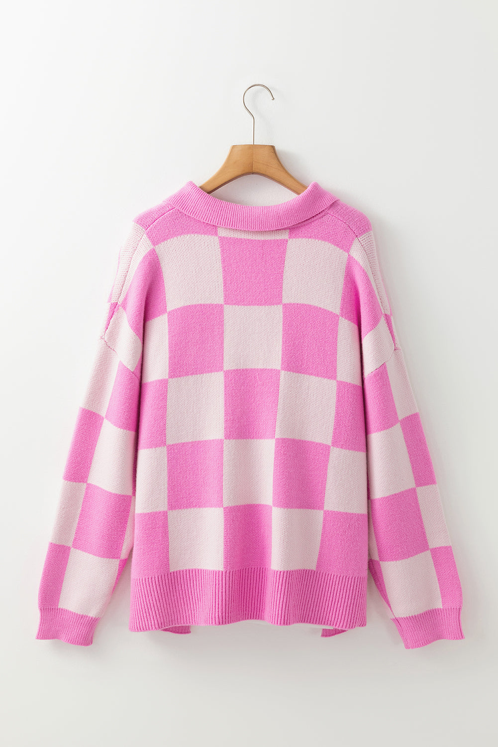 Pink Checkered Sweater