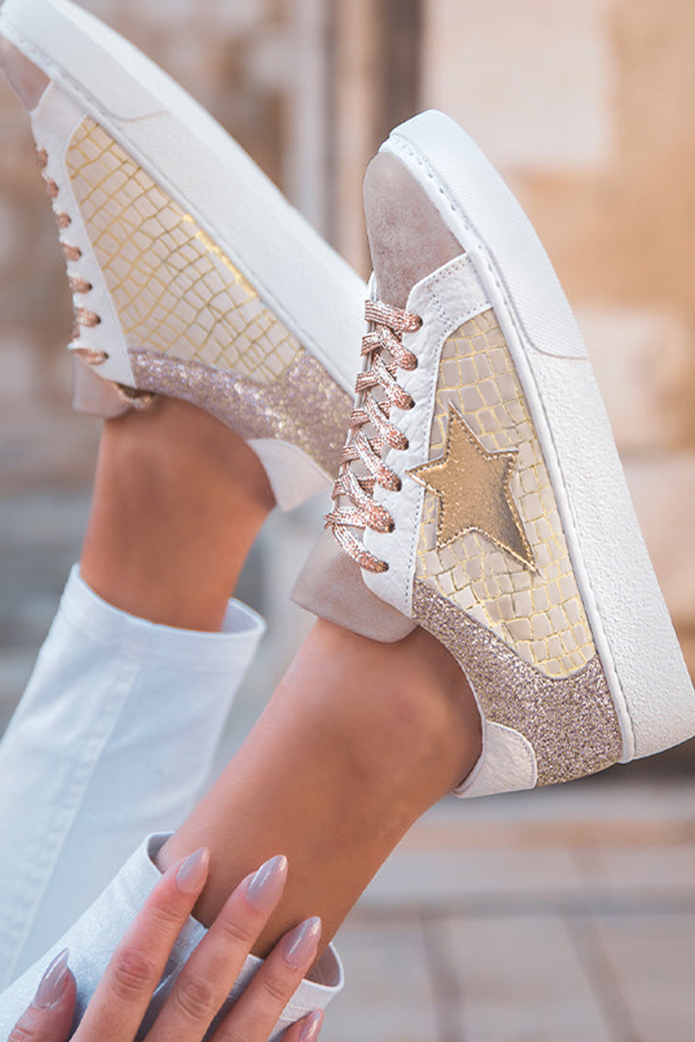 Gold Glitter Sneakers