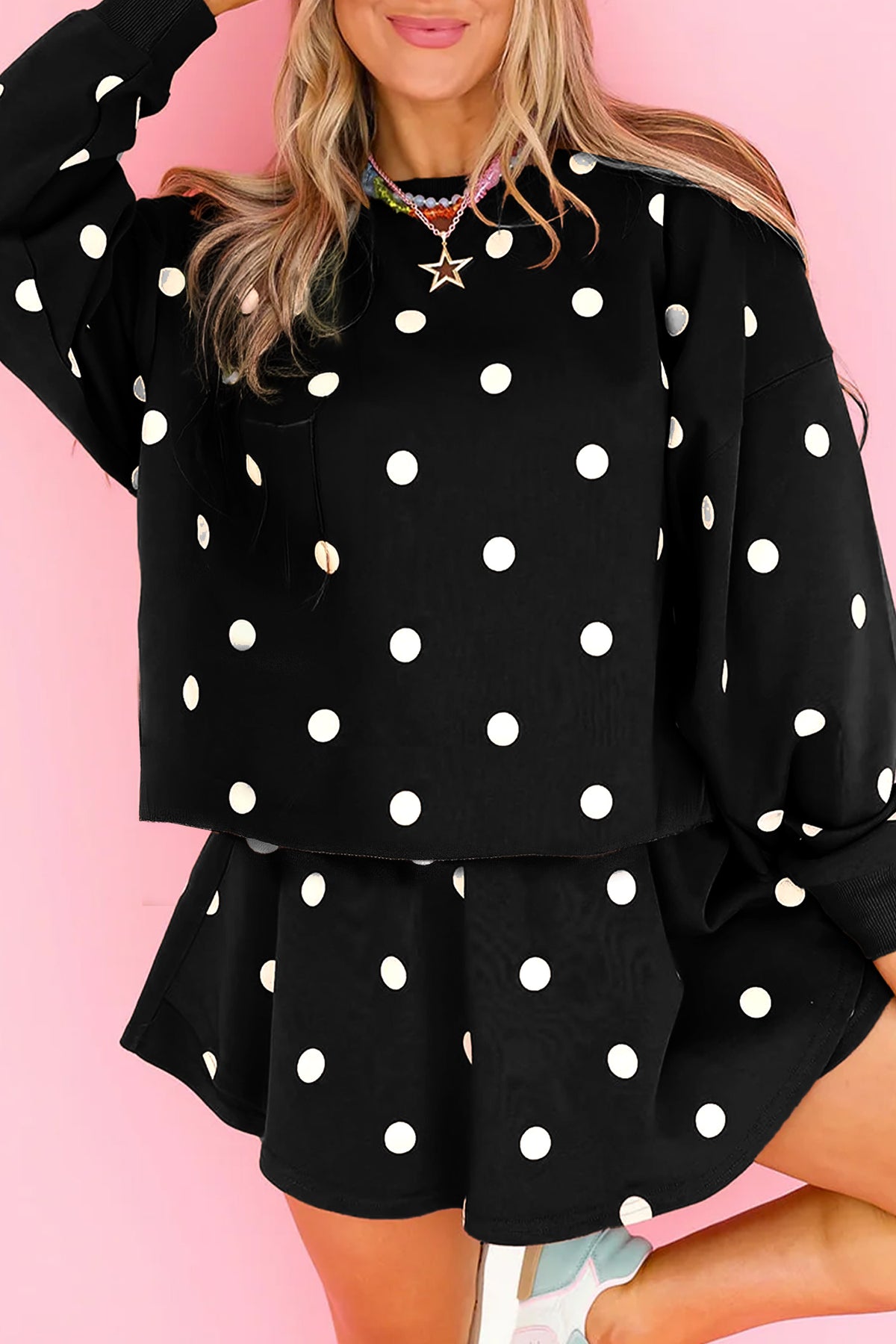 Polka Dot Pullover Set
