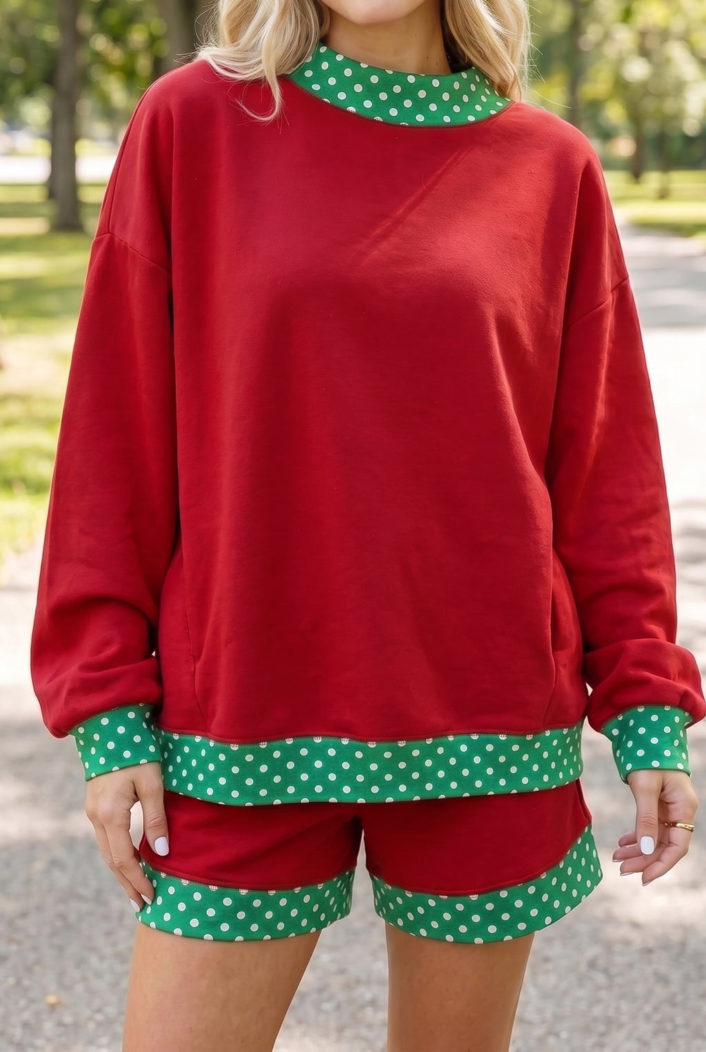 Polka Dot Pullover Set