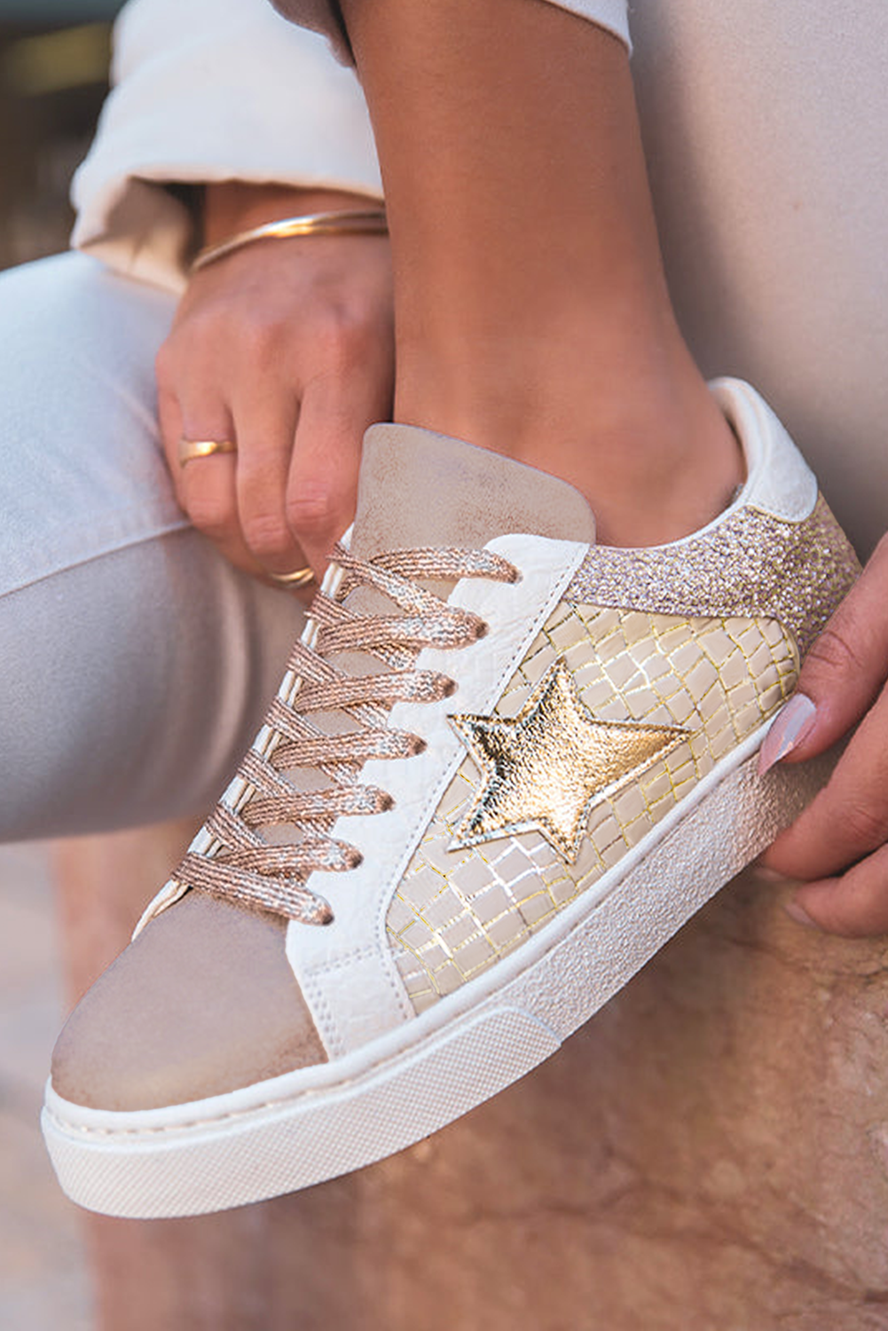 Gold Glitter Sneakers